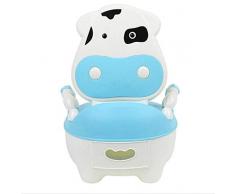Bearhouse Pot WC Bebe d Apprentissage Chaise Toilette Garçon Enfants Vache Animaux avec Couvercle Bleu