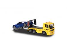Majorette 212057520q01 – City Set, Man TGA Tow Truck, Camion Miniature avec Porsche, Die-Cast