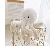 Asdomo Pieuvre en peluche - Jolie créature de la mer en peluche - 40 cm, blanc, White 40cm/15.75inch（height）