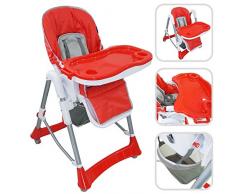 Babyfield - Chaise haute règlable pour bébé - Chaise rouge avec tablette pour enfants de 6 mois à 3 ans