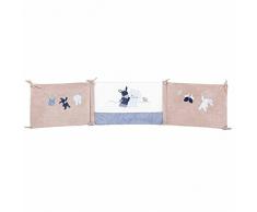 Nattou Tour de Lit, Pour Lits dEnfant dune Largeur de 60-70 cm, 180 × 40 × 2 cm, Alex et Bibou, Bleu/Beige/Blanc