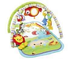 Fisher-Price Amis de la Jungle 3-en-1 Tapis dÉveil Musical pour Bébé, Transportable, 2 Arches de Jeu, 5 Jouets Amovibles, dès la Naissance, CHP85