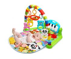 Tapis Musical DÉveil de La Jungle pour Bébé 4 En 1 Tapis de Fitness Piano, Jouets Amovibles Garçons Filles
