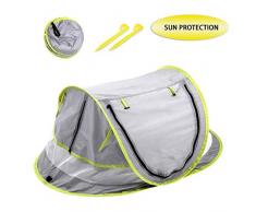 Locisne Tente de Plage pour bébé, Tente de Voyage portative jusquà la Plage Voyage lit de Soleil abri de Soleil Se Pliant bébé de Plage Berceau moustiquaire Tente de Parasol avec 2 Pinces