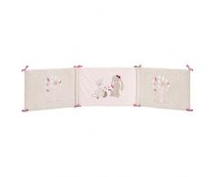 Nattou Tour de Lit Réversible, Convient Aux Lits dEnfants dune Largeur de 60 à 70 cm, 180 × 40 × 3 cm, Nina, Jade et Lili, Rose/Beige