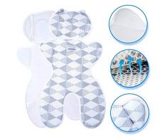 Luchild Coussin Poussette Bebe pour été Assise Poussette Universelle Respirant Anti-transpiration (Gris)