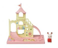 SYLVANIAN FAMILIES-Le château et Crème Le bébé Lapin Chocolat Mini-Univers, 5319, Multicolore