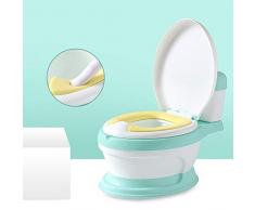 ZMXAWXJ Pot Enfant Apprentissage Mini Imitation Toilettes WC Potty pour Bebe Simulation urinoir Bambin garçon Fille Seau durine Vert Plein Coussin PU