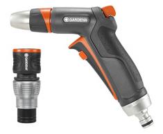 Kit pistolet de nettoyage Premium de GARDENA : pistolet de nettoyage robuste et raccord d'arrêt d'eau (18306-20)