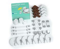 (47pcs) Kit de sécurité pour protection des enfants avec Cache Prise Révolutionnaire Protections Électrique, coins de table, serrures multifonction, Sécurité placard enfants, blocs porte (47)