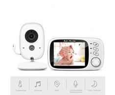Moniteur Bébé, BOIFUN Babyphone Vidéo Caméra Surveillance Numérique sans Fil avec 3.2”LCD, VOX, Vision Nocturne, Communication Bidirectionnelle, Capteur de Température, Berceuses, Rechargeable