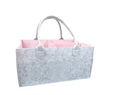 IMJONO Bébé Diaper Caddy, Sac a Langer Panier de Rangement pour Bébé, Organiseur Chambre Bébé,Range Couches Bébé Sac Caddie Organisateur, Liste de Naissance, Table à Langer pour Fille et Garçon