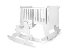 Berceau Bebe à Bascule Combiné – Lit Bebe à Bascule 5-en-1 Blanc