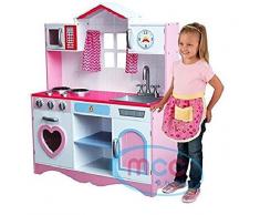 MCC Grande Cuisine en Bois pour Enfants et Son Ensemble de Jouets/Accessoires