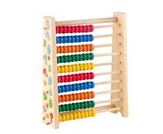 HKFV Boulier Enfants en Bois Jouet Montessori Educatif Chinois Coloré en Jeu éducatif Jouet déveil Mathématiques avec 100 Boules Colorées (A)