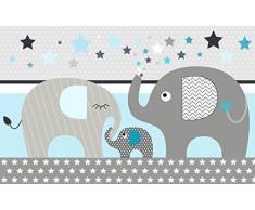 Luminaire enfant Applique " Le défilé des éléphants bleus"