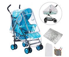 FOGAWA Habillage Pluie Poussette Universelle Imperméable Protection Contre Pluie Couverture avec Moustiquaire pour Poussette Landau Contre Insectes Sans PVC