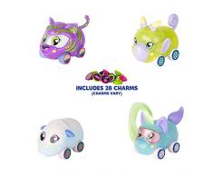 TOMY Ritzy Rollerz - Coffret de 4 Personnages Multicolores 46880, Petites Voitures à Customiser, Inclus 28 Charms à Collectionner, Mini Univers pour Filles de 4 à 8 ans
