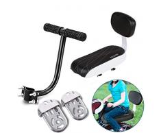AUVSTAR Siège de vélo universel pour siège denfant avec porte-bébé, y compris coussin et dossier, accoudoirs de repose-pieds, mains courantes, noir