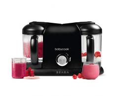 BÉABA, Babycook Duo Robot Bébé 4 en 1 Mixeur-Cuiseur, Cuisson Vapeur rapide 15min , Diversification alimentaire, Petits pots bébé maison, Contenance XXL 2200 ml, Noir