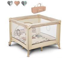 Lionelo Sofie parc pour bébé parc pour bébé lit de voyage lit bébé de la naissance jusquà 15 kg Système de verrouillage latéral et blocage des roues nacelle pliante (Beige)