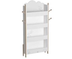 Labebe Etagère Bois, Etagère Rangement Blanche sur Petit Oiseau pour Enfant en 1 An Plus, étagère blanche/Bibliothèque blanche Enfant Garçon/Fille/Bibliothèque Bois Massif/Meuble Etagère Murale Design