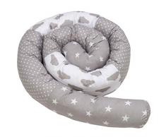 contour de lit bébé patchwork - tour de lit bébé protection lit bebe serpent de lit boudin lit tour de lit nuage Motif du ciel 210 cm