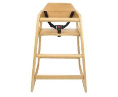 Chaise Haute En Bois Hêtre Naturel Chaise Bébé Escalier Solide et Stable Chaise Haute Enfant Haute Qualité Sécurité Réglable En Hauteur Dès Naissance Evolutive