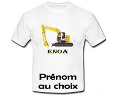 GRAVOPHOTO - Tshirt personnalisé Pelleteuse prénom et Taille au Choix