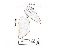 LJXLXY Nordique Mignon Pic Oiseau en Bois en Bois De Teck Massif Animaux Figurines Statue Élégant Enfant Cadeau Bureau Table Ornement Porte-Carte