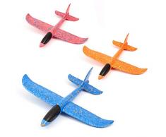 welltop Avions de Planeur, Jouets en Mousse Avion jetant manuellement des Kits de modèle de Jouet en Papier de Jet de Papier pour Le Sport de Plein air denfants de Filles de garçons, Mode de vol 2