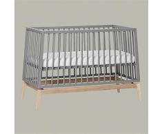 Leander Luna Lit bébé 120 x 60 cm – Gris/chêne sans mat
