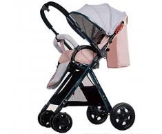 Landaus Bébé Poussette poignée Buggy réversible Les bébés Peuvent Sit and Lie Downultralight Portable Pliable Enfant Panier Fournitures pour bébé ( Color : Pink (1) )