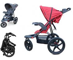 PAPILIOSHOP REBEL Poussette pour bébé enfant avec 3 grandes roues (Rouge)
