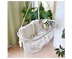 BABYDXY Berceau pour bébé, Berceau Suspendu Berceau Suspendu en macramé 38.5L x 19.6 W (Blanc)