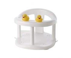 SARO – Anneau de Bain pour Bébé avec Canetons– Siège de Bain avec Ventouses et Surface Antidérapante - Blanc