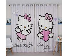 llkjd Rideaux doccultation Dessin animé Nappe de Chambre à Coucher Rideaux Enfants Violet Hellokitty @ W66 * L72