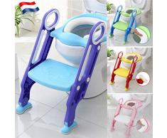 Siège de toilette échelle avec marches WC siège pot Entraîneur de bébé enfant FR (bleu-vert)
