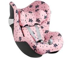 Housse Siege Auto Bebe Pour Coque Cybex Sirona M2 (I-Size) et Sirona S (I-Size) Accessoire Enfant Indispensable pour plus de Confort Coton Oeko-Tex Certifié Rose Palmier