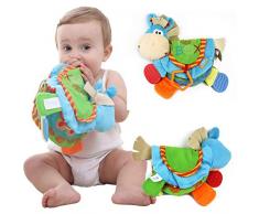 PanDaDa Livre en Tissu Livre Déveil Multifonction Jouet Educatif Cadeau Anniversaire Fête Nouvel an pour Bambin Bébé de 0 à 24 Mois (A)