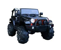 Homcom Voiture 4x4 électrique 12 V + télécommande 128L x 78l x 76H cm Enfants 3 à 7 Ans Effets Lumineux sonores Lecteur MP3 Noir