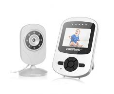 Campark Babyphone Bébé Moniteur vidéo Caméra avec Optique numérique avec Vision Nocturne Infrarouge 2,4 LCD Transmission sans Fil 2,4 GHz Capteur de température Son bidirectionnel