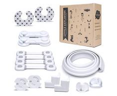 Kit sécurité bébé Hakuna Matte de 43 pièces dans une boîte cadeau premium - 2 protections de coins plus épaisses- 20 cache-prises, 4 verrous universels et 2 verrous de placard, 2 bloque porte