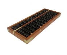 Hustar Vintage Soroban Boulier en Bois à 13 Colonnes Portable Outil de Calcul Abaquent pour Les Étudiant