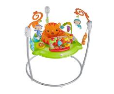 Fisher-Price Jumperoo Jungle Trotteur Bébé avec Lumières, Sons et Musiques, Siège Tournant à 360°, Stimule les Sens, 9 Mois et Plus, CHM91