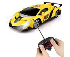 Bazoty Voiture Télécommandée, Jouet Enfants RC Voiture Rotation à 360 degrés LED Lumière 1/24 Échelle Cars Vehicule Modèle Voiture Electrique Cadeau anniversaire Garçons Fille Jeux Intérieur Extérieur