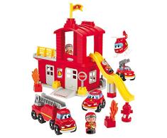 Jouets Ecoiffier -3026 - Grande caserne de pompiers Abrick – Jeu de construction pour enfants – Dès 18 mois – Fabriqué en France