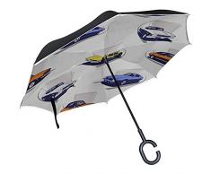 Parapluie inversé Chaises Pliantes Parapluie Retro Moderne Trafic Angleterre Voiture Réversible Parapluie Poussette Parapluie Réversible