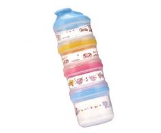 Sharplace Boîte Doseuse à Poudre de Lait 4 Compartiments - Bleu