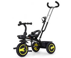Fascol Tricycle Bébé Evolutif avec Roues Silencieuses en Caoutchouc pour Enfant de 18 Mois à 5 Ans Charge 30 kg (Noir)